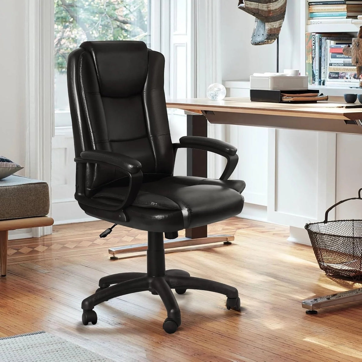 Big and Tall Executive Office Chair, High Back Ergonomic Leather Chair, 400 lb Capacity