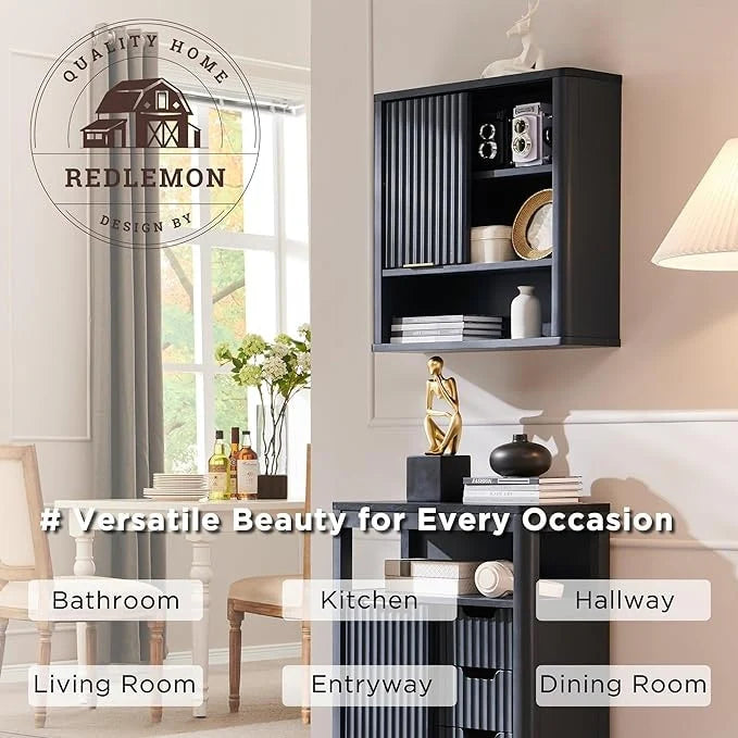 Modern Bathroom Wall Cabinet, Wall Mounted Medicine Storage Organizer with Shelves for Home Organization
