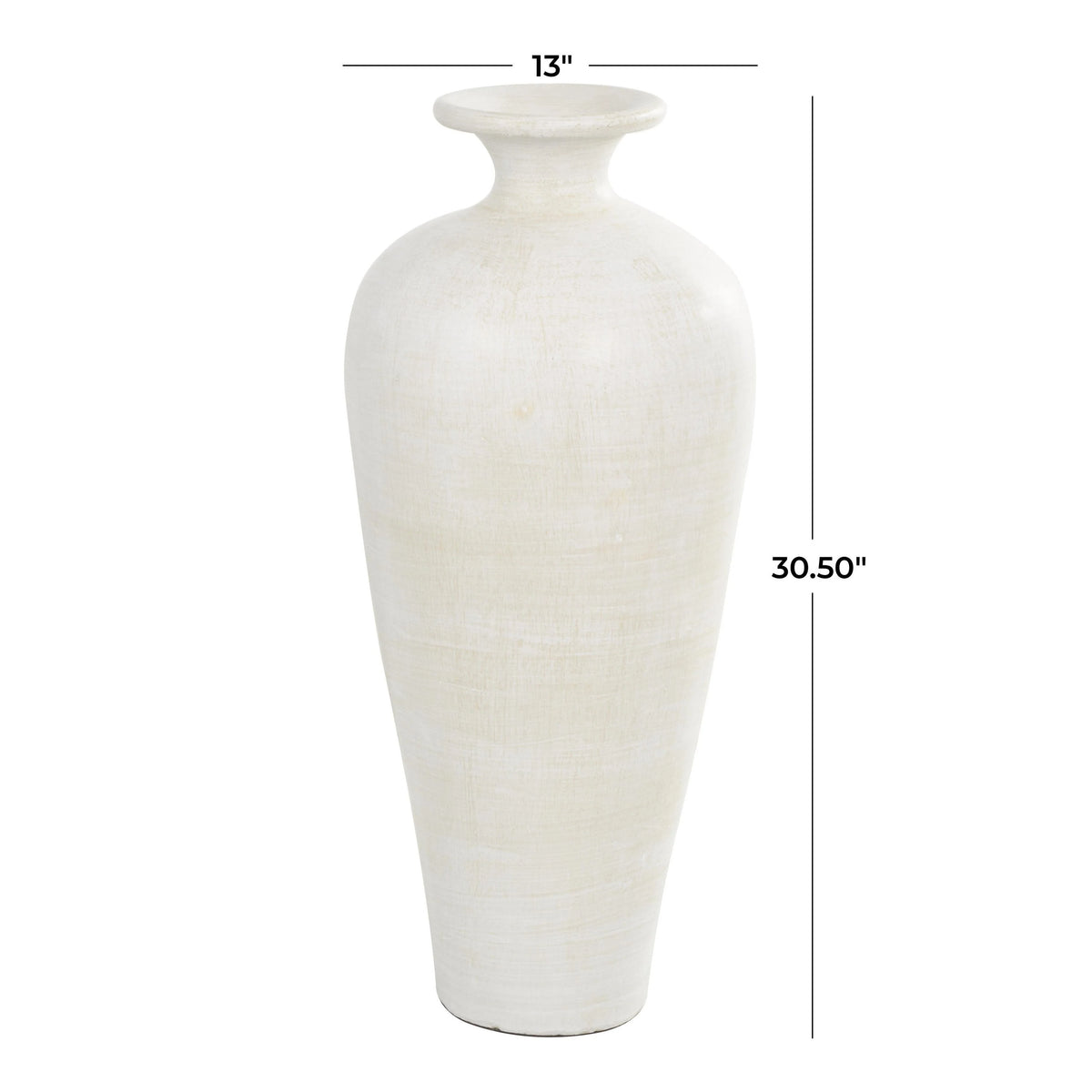 Tall Ceramic Amphora Floor Vase, White Decorative Vase for Home Decor