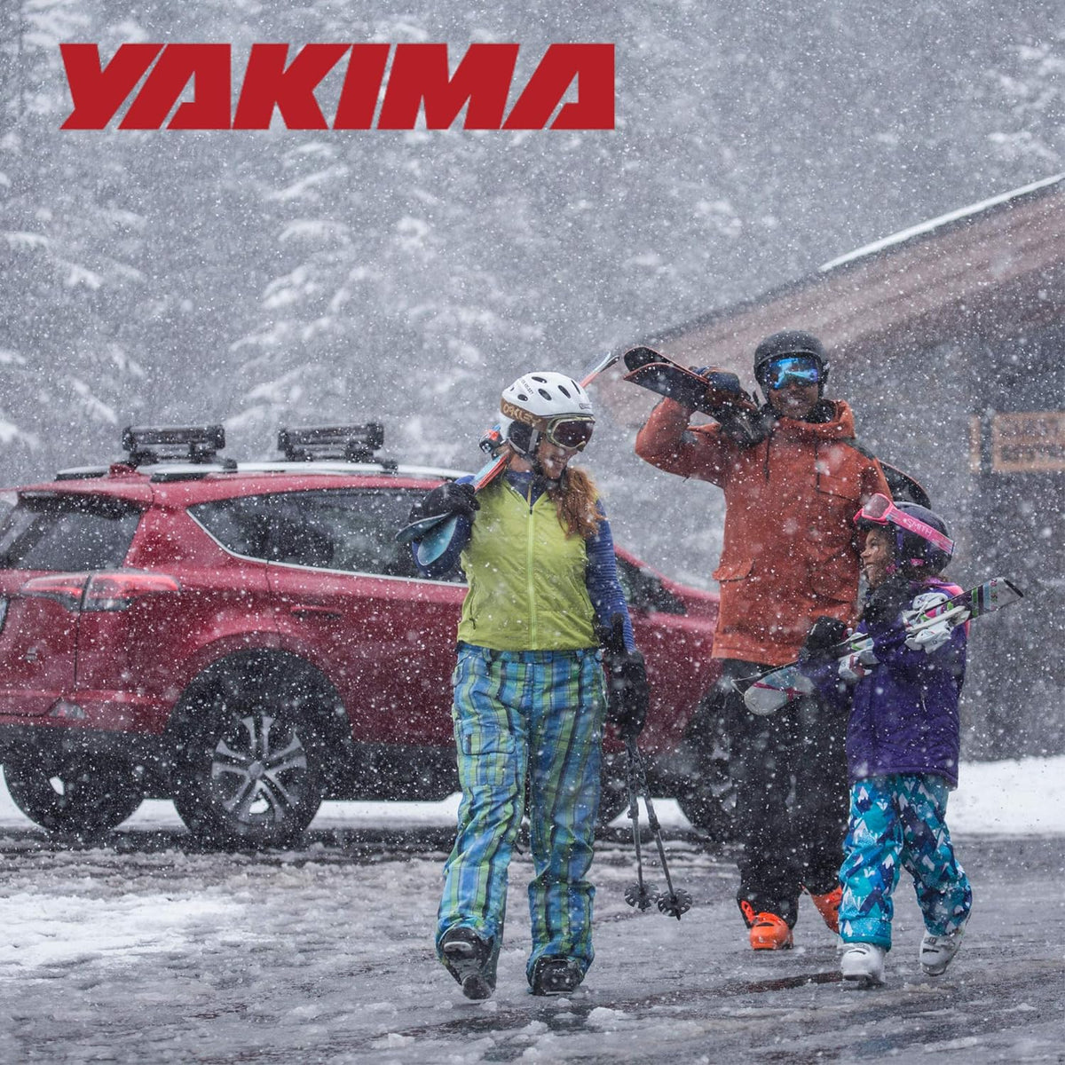 Yakima, PowderHound 6 Ski & Snowboard Mount, Fits Up to 6 Pairs of Skis or 4 Snowboards, Rides Quietly, Fits Most Roof Racks, Black