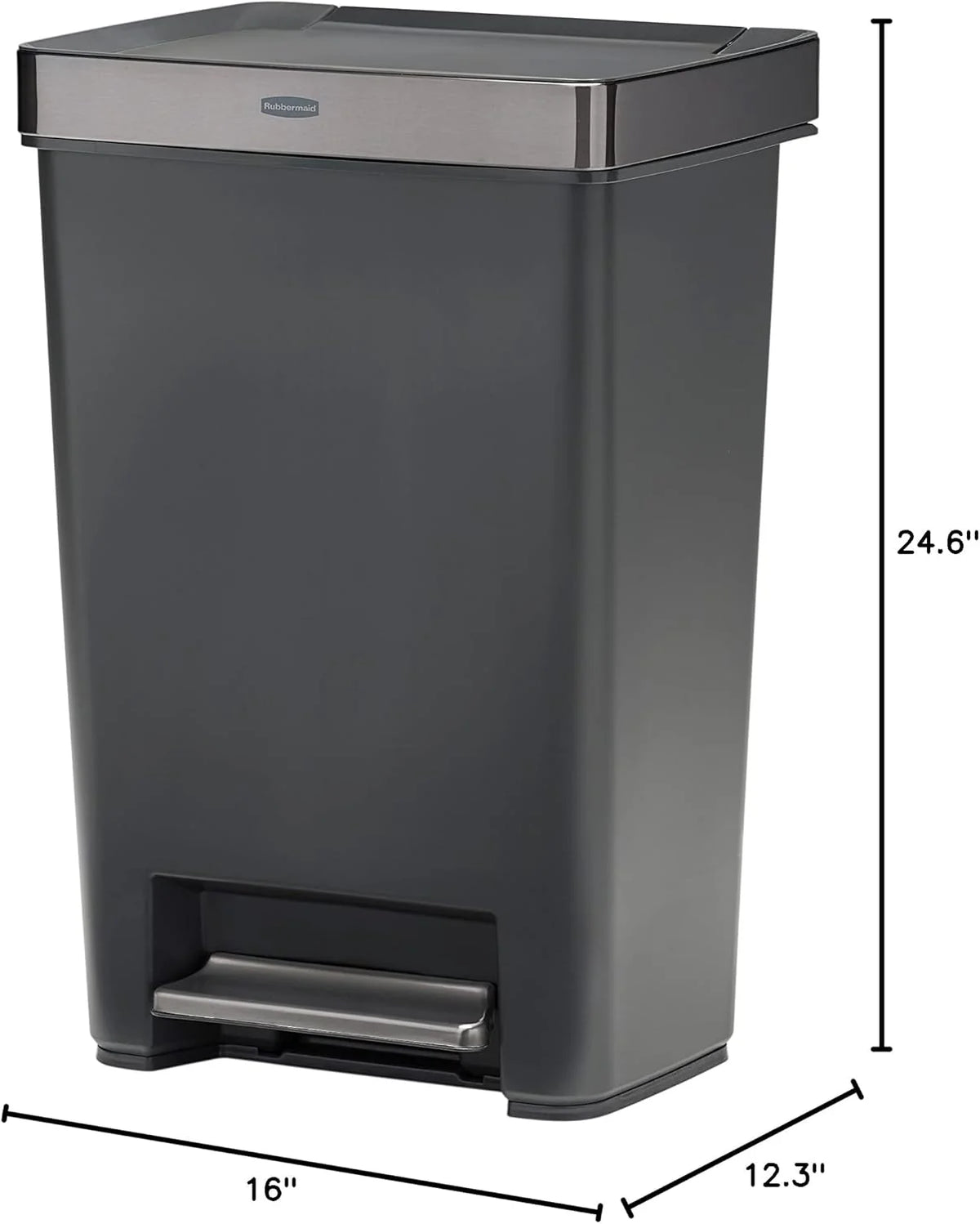 13 Gallon Step-On Trash Can for Home and Kitchen, Hands-Free Garbage Bin