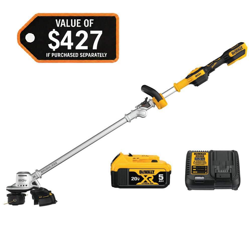 DEWALT DCST922P1 - 20V MAX 14 in. Brushless Cordless Battery Powered Foldable String Trimmer Kit with (1) 5 Ah Batter...