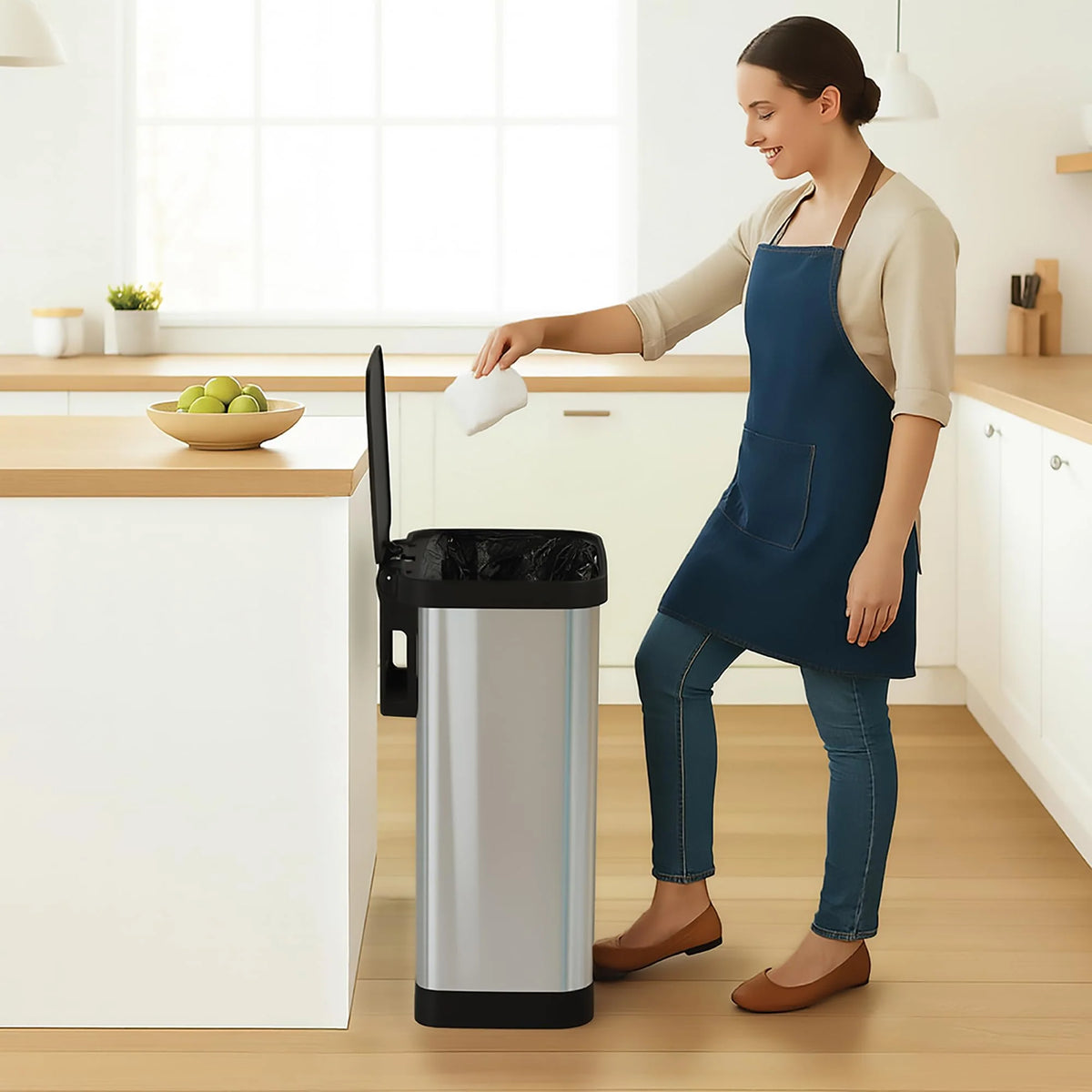 20 Gallon Stainless Steel Step Trash Can, Large Kitchen Garbage Bin with Odor Control