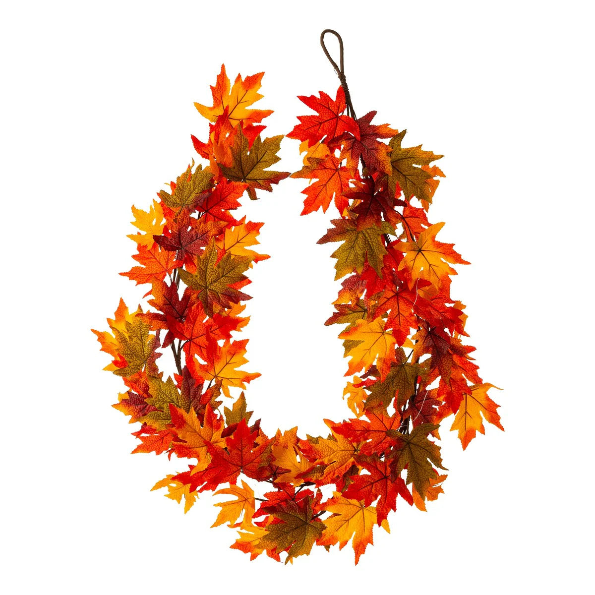 Thanksgiving LED Lighted Fall Maple Leaf Wreath and Garland - Autumn Home Decor