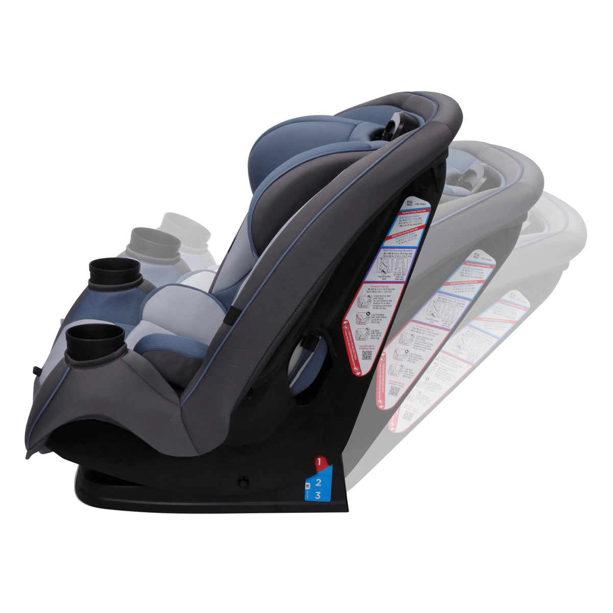 3-in-1 Slim Convertible Car Seat, All-in-One Infant Toddler Booster Seat, Rear & Forward Facing Child Safety Seat, Blue
