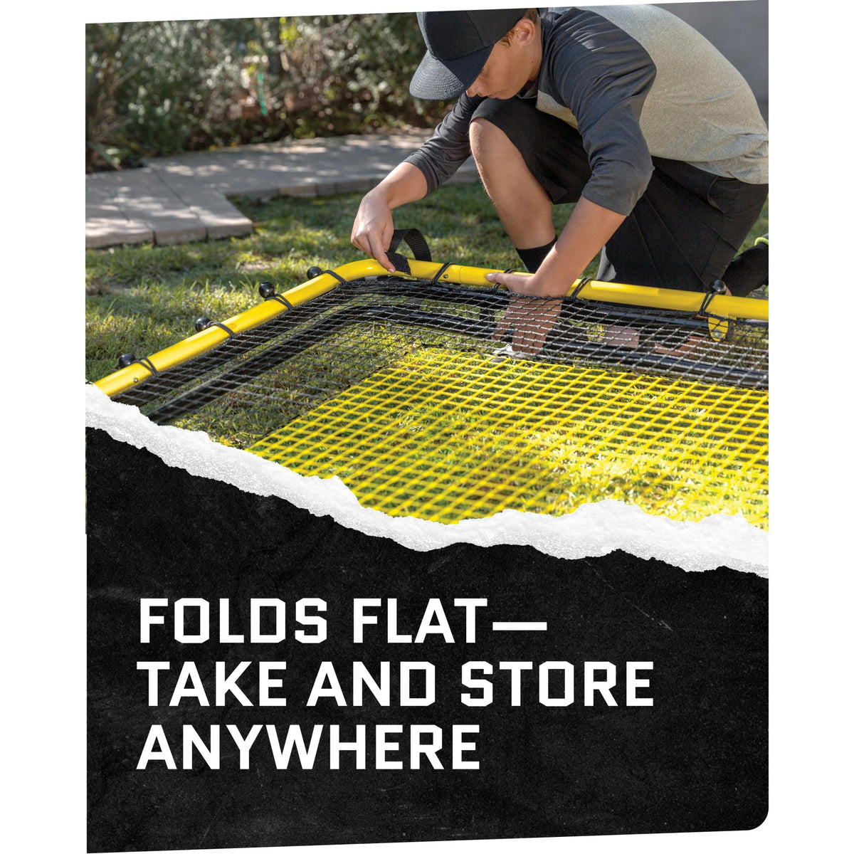 Baseball & Softball Fielding Trainer Rebounder Net, Portable Practice Equipment for Throwing, Catching and Fielding Skills