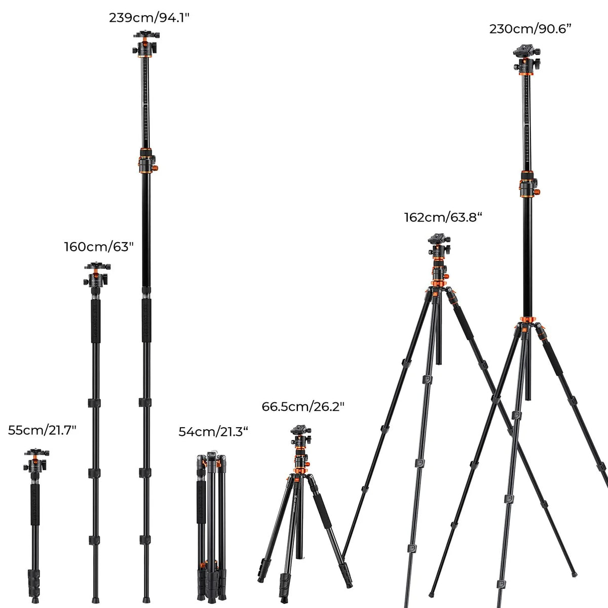 90 Inch Ultra High Camera Tripod with Metal Ball Head, Extra Tall Heavy Duty Photography Tripod Stand
