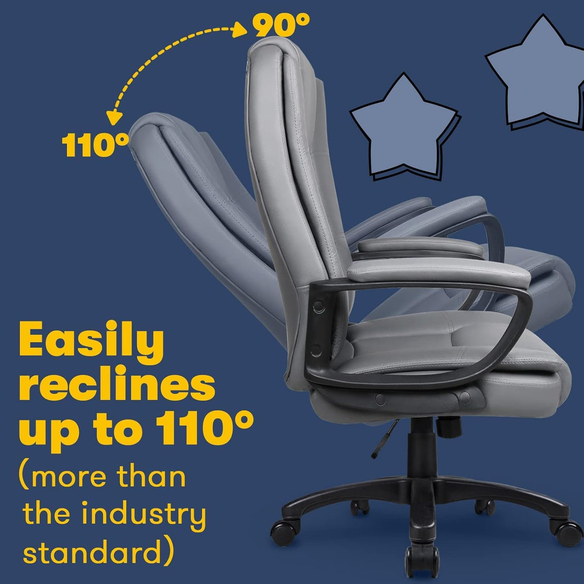 400 LBS Big and Tall Office Chair, Heavy Duty Ergonomic Computer Desk Chair for Home Office and Workspace