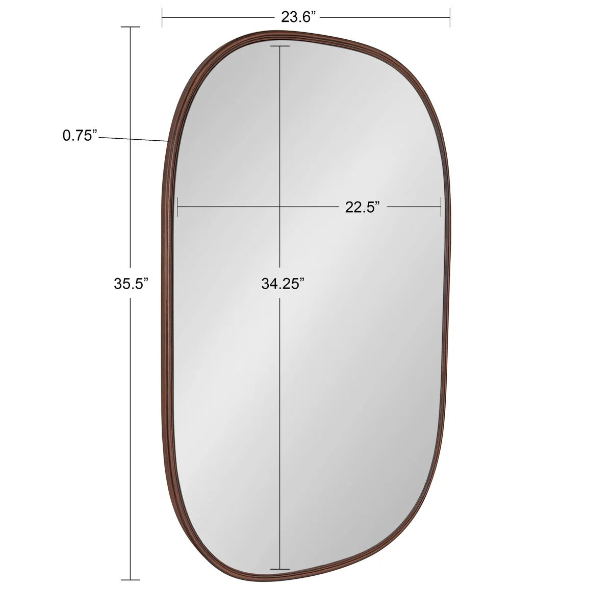 Modern Capsule Framed Wall Mirror, Decorative Oval Accent Mirror for Living Room, Bedroom and Entryway
