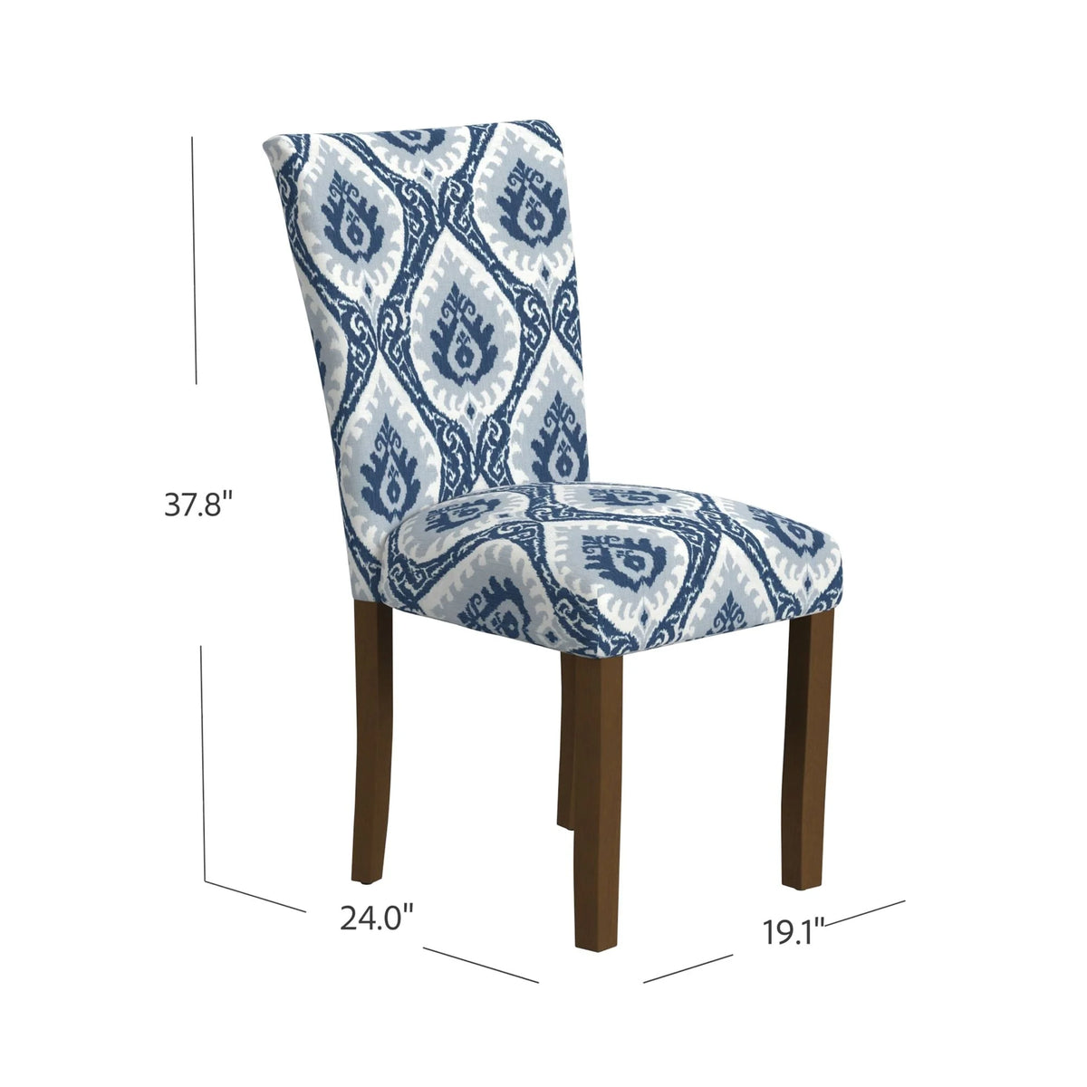 Set of 2 Upholstered Medallion Dining Chairs, Comfortable Parsons Style Chairs for Kitchen and Dining Room
