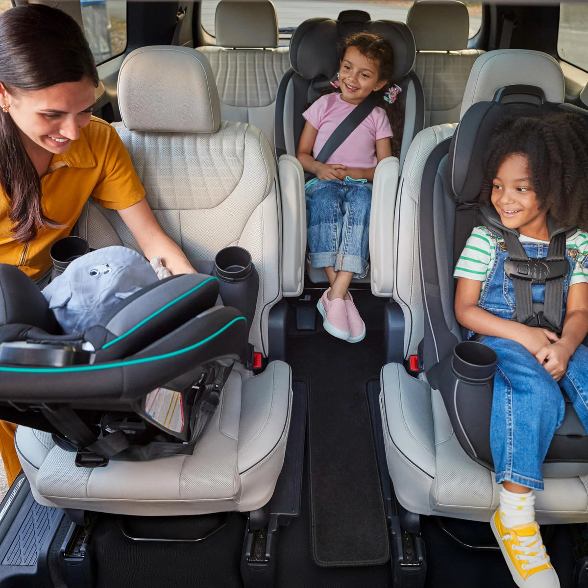 3-in-1 Slim Convertible Car Seat, All-in-One Infant Toddler Booster Seat, Rear & Forward Facing Child Safety Seat, Blue