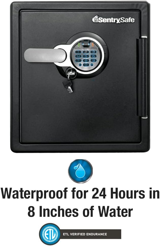 1.23 Cu Ft Waterproof and Fireproof Digital Safe Box, Alloy Steel Security Safe for Home and Office
