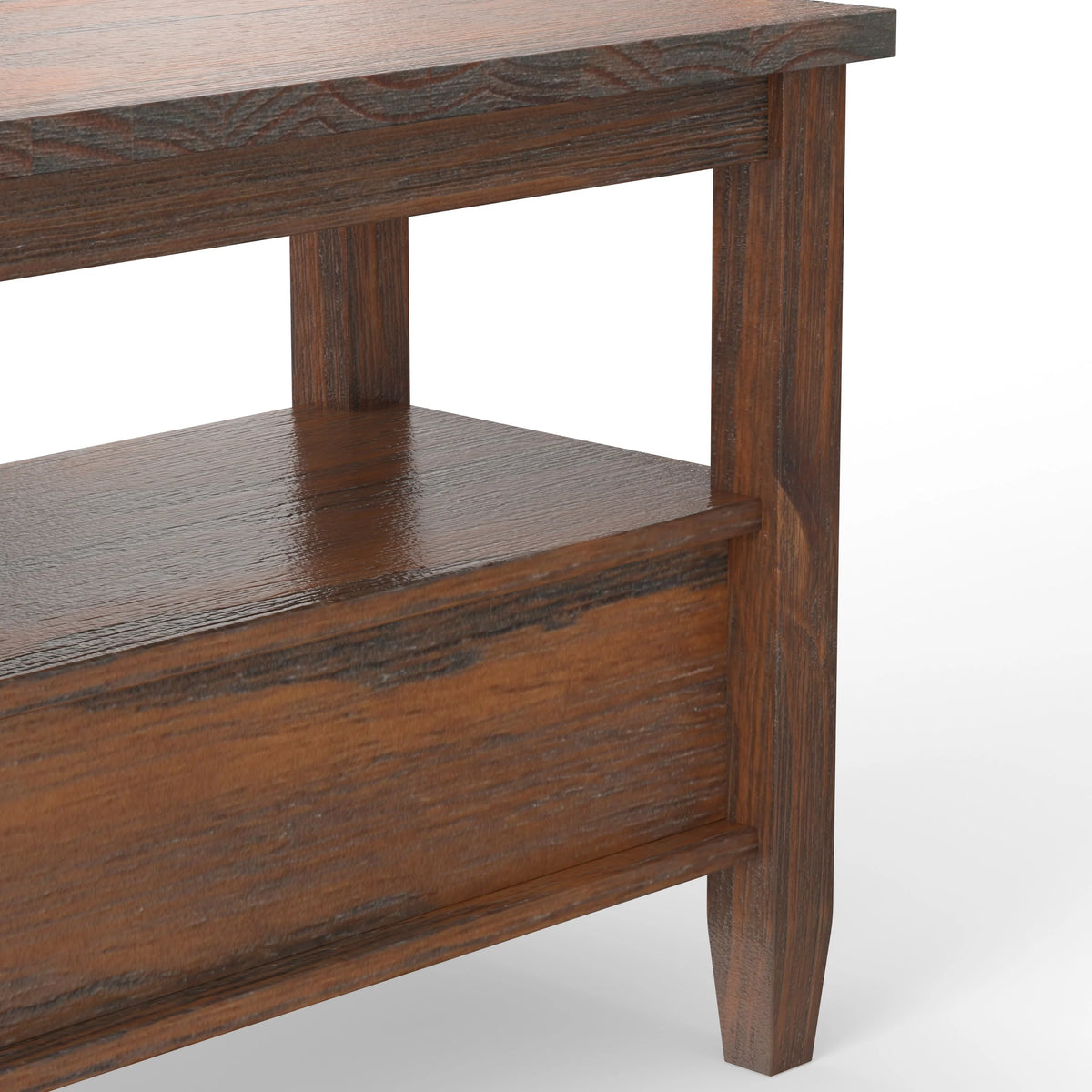 14" Wide Solid Wood Narrow Side Table, Rectangle Transitional Style Accent Table