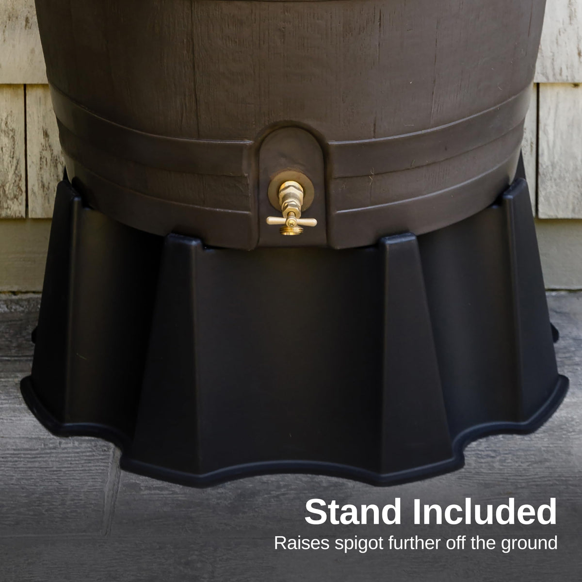 50 Gallon Rain Barrel with Brass Spigot, Large Outdoor Rainwater Collection and Storage Container for Garden