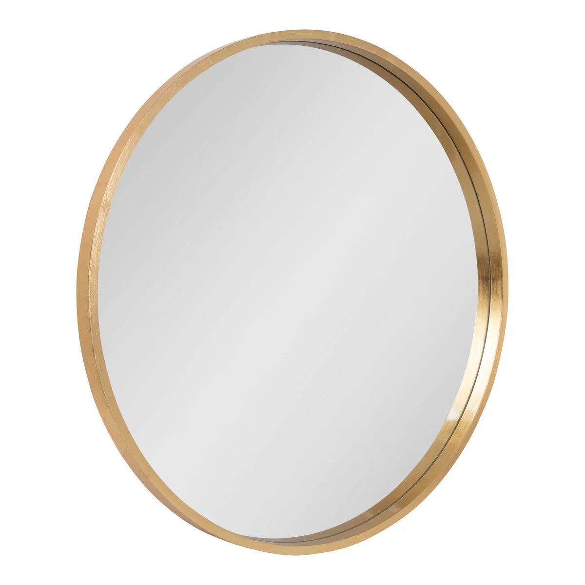 Round Wood Accent Wall Mirror, Modern Decorative Wooden Frame Mirror for Living Room, Bedroom and Entryway