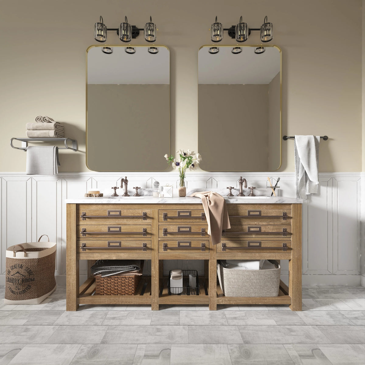 Aluminum Alloy Rounded Corner Vanity Mirror, Modern Wall Mounted Mirror for Bathroom, Bedroom and Home Decor