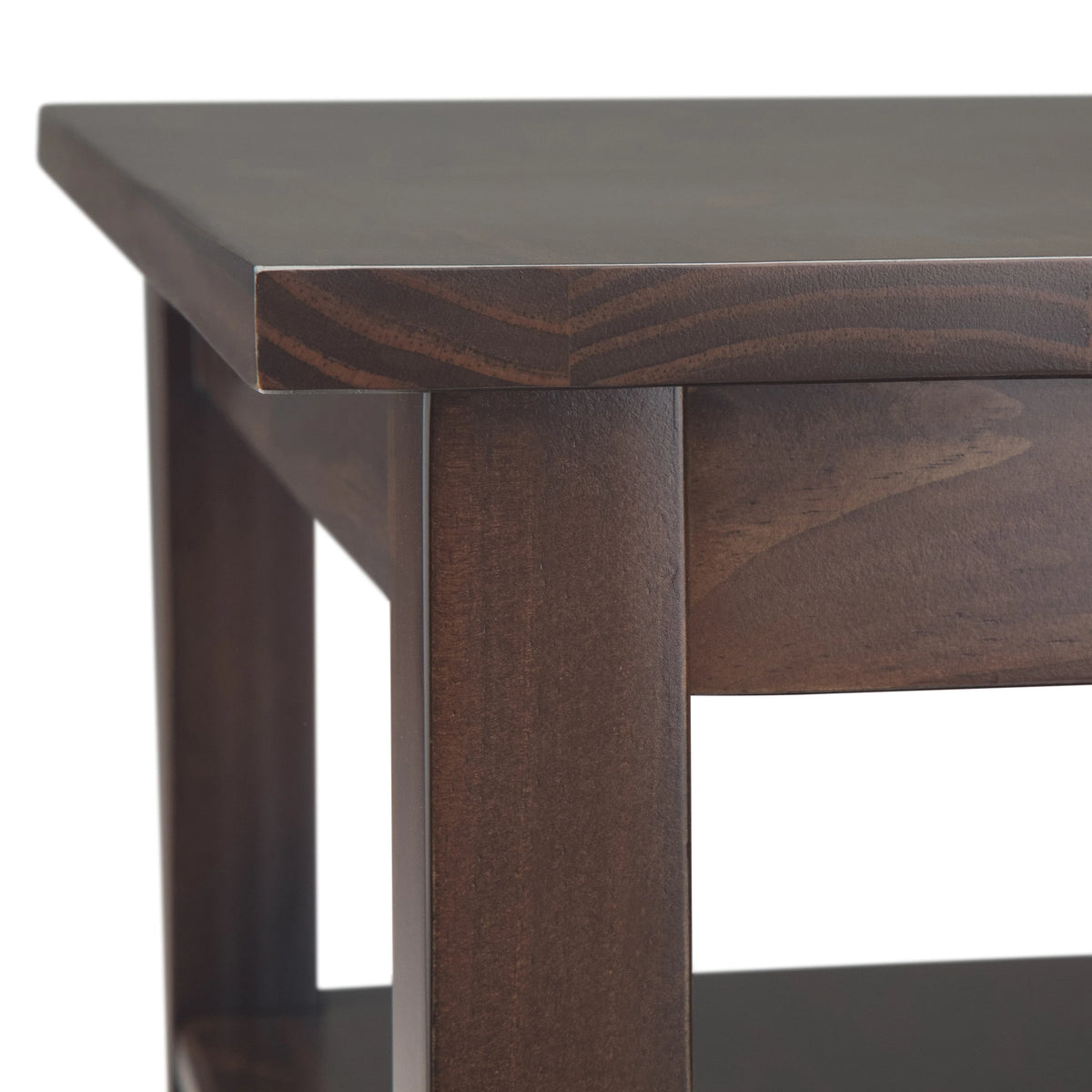 14" Wide Solid Wood Narrow Side Table, Rectangle Transitional Style Accent Table