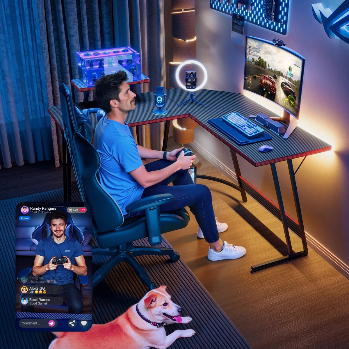 L-Shaped Gaming Desk, Computer Corner Desk and Office Writing Desk for Home