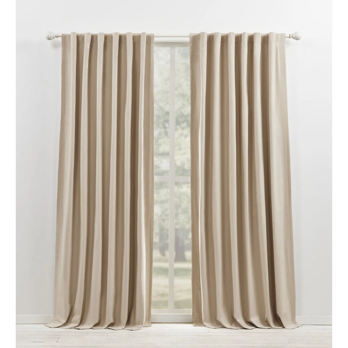 Blackout Single Curtain Panel, Back Tab and Rod Pocket Window Curtain