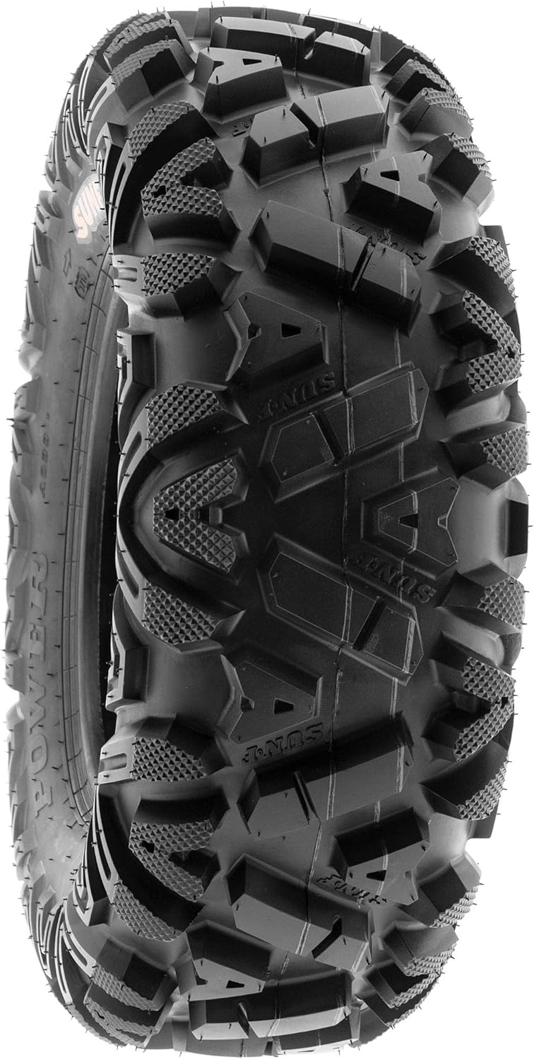 ATV UTV All-Terrain Tires Set of 4, 25X8-12 Front & 25X10-12 Rear Off-Road Replacement Tires