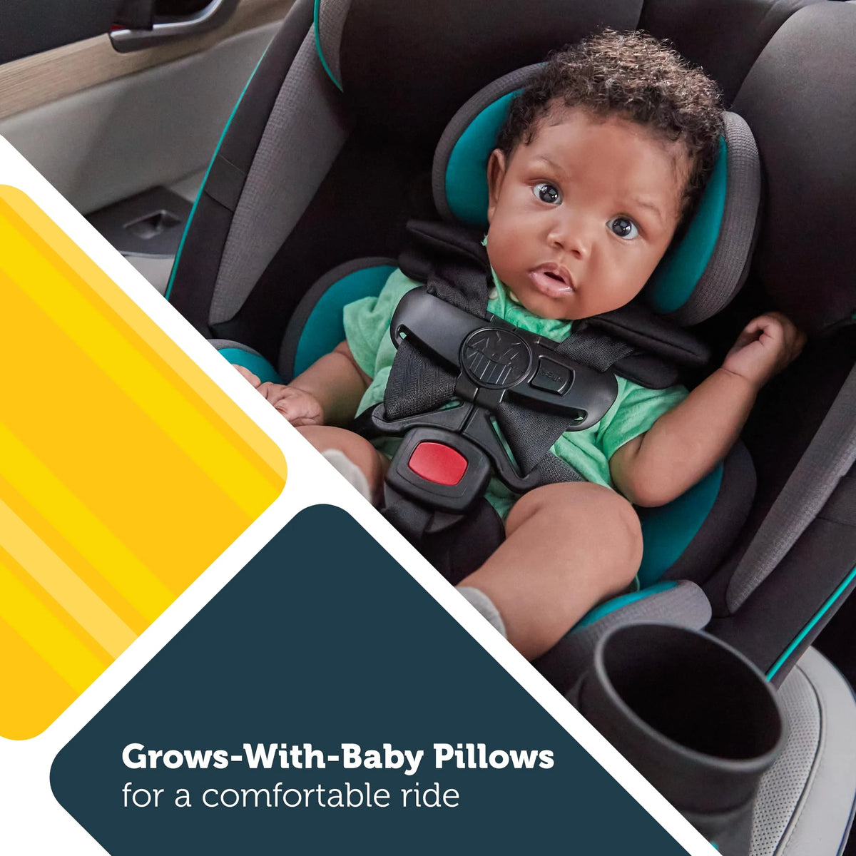 3-in-1 Slim Convertible Car Seat, All-in-One Infant Toddler Booster Seat, Rear & Forward Facing Child Safety Seat, Blue