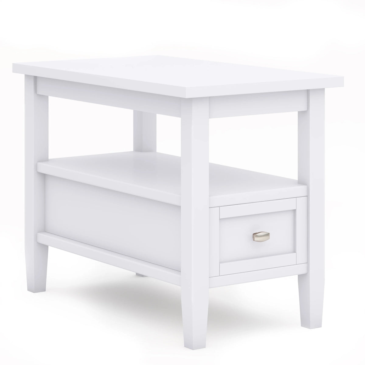 14" Wide Solid Wood Narrow Side Table, Rectangle Transitional Style Accent Table