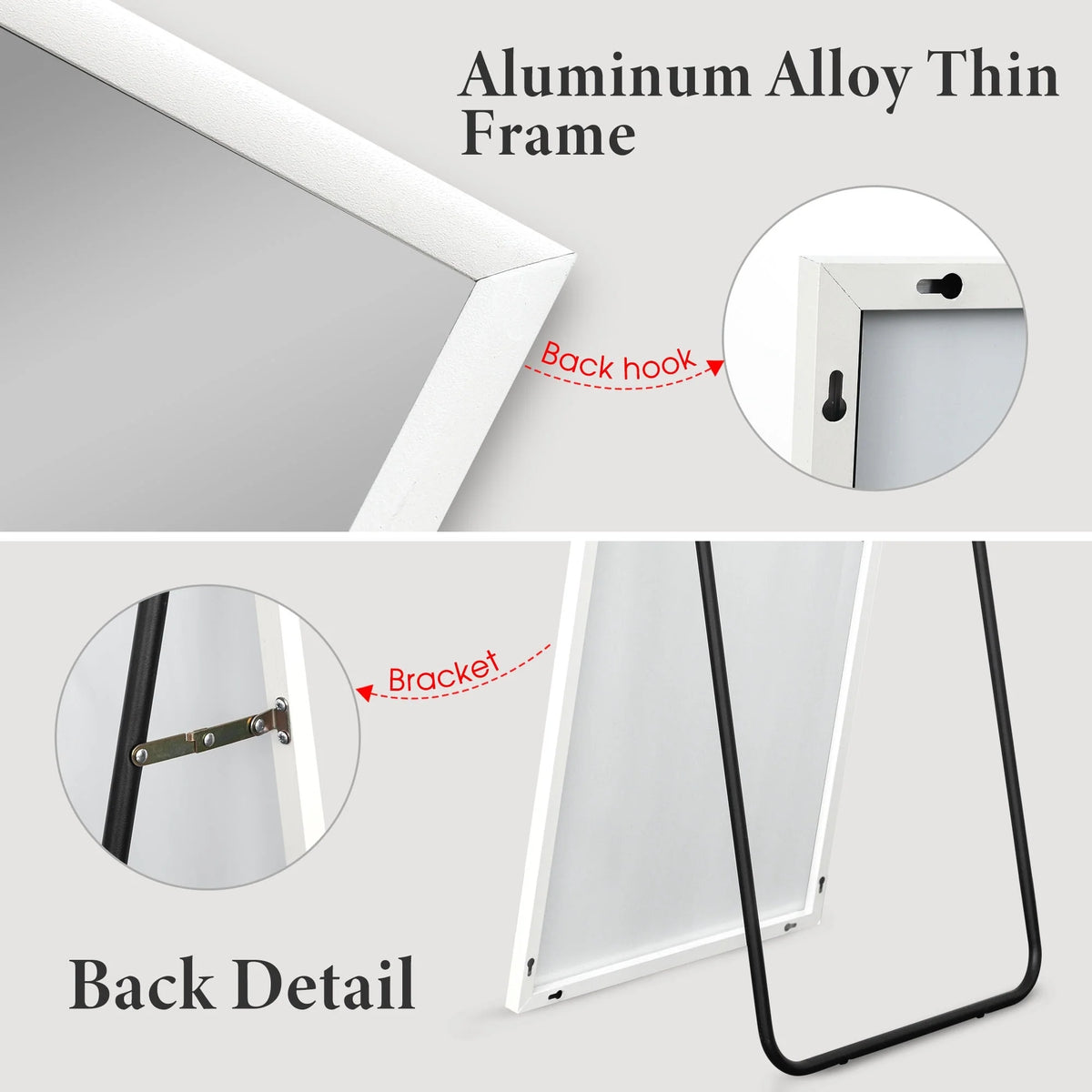 Large Full Length Wall Mounted Mirror, Full Body Dressing Mirror for Bedroom, Entryway and Home Decor
