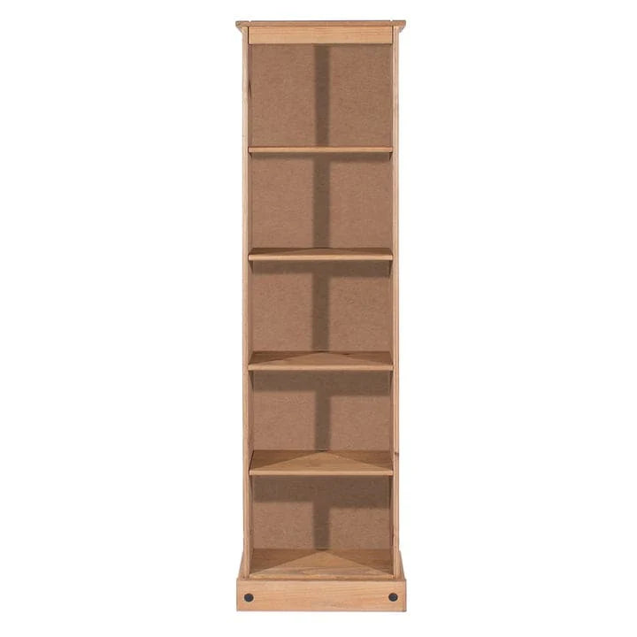 Tall Narrow Wood Bookcase, Slim Freestanding Bookshelf for Small Spaces, Home Office and Living Room