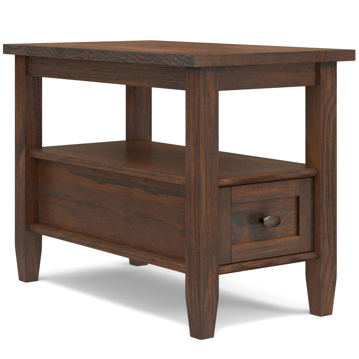 14" Wide Solid Wood Narrow Side Table, Rectangle Transitional Style Accent Table