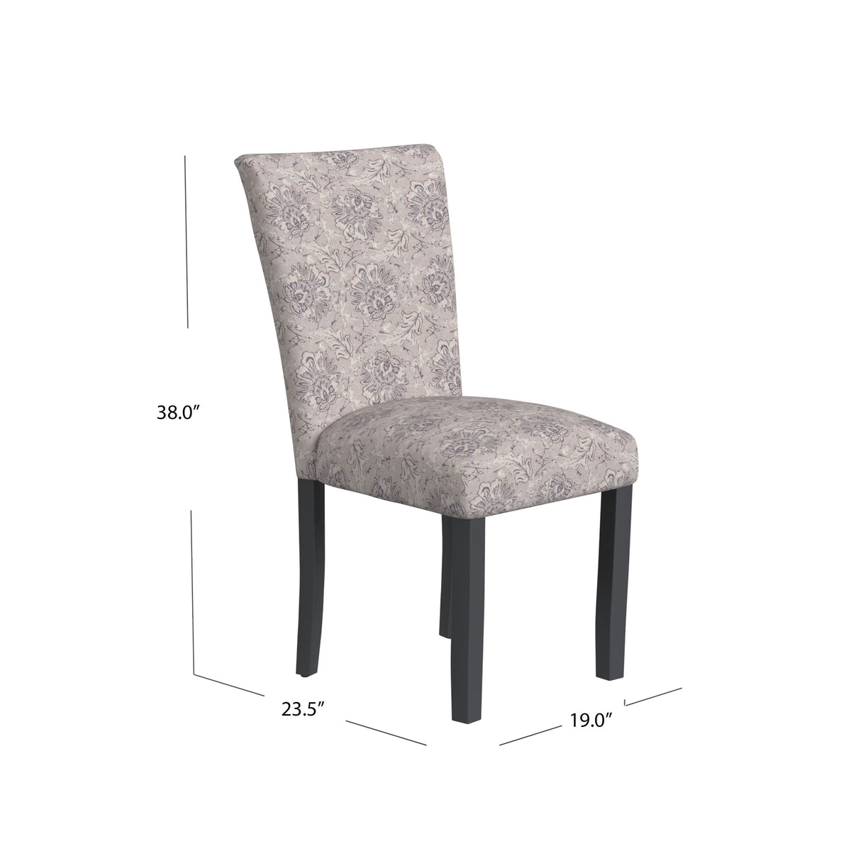 Set of 2 Upholstered Medallion Dining Chairs, Comfortable Parsons Style Chairs for Kitchen and Dining Room