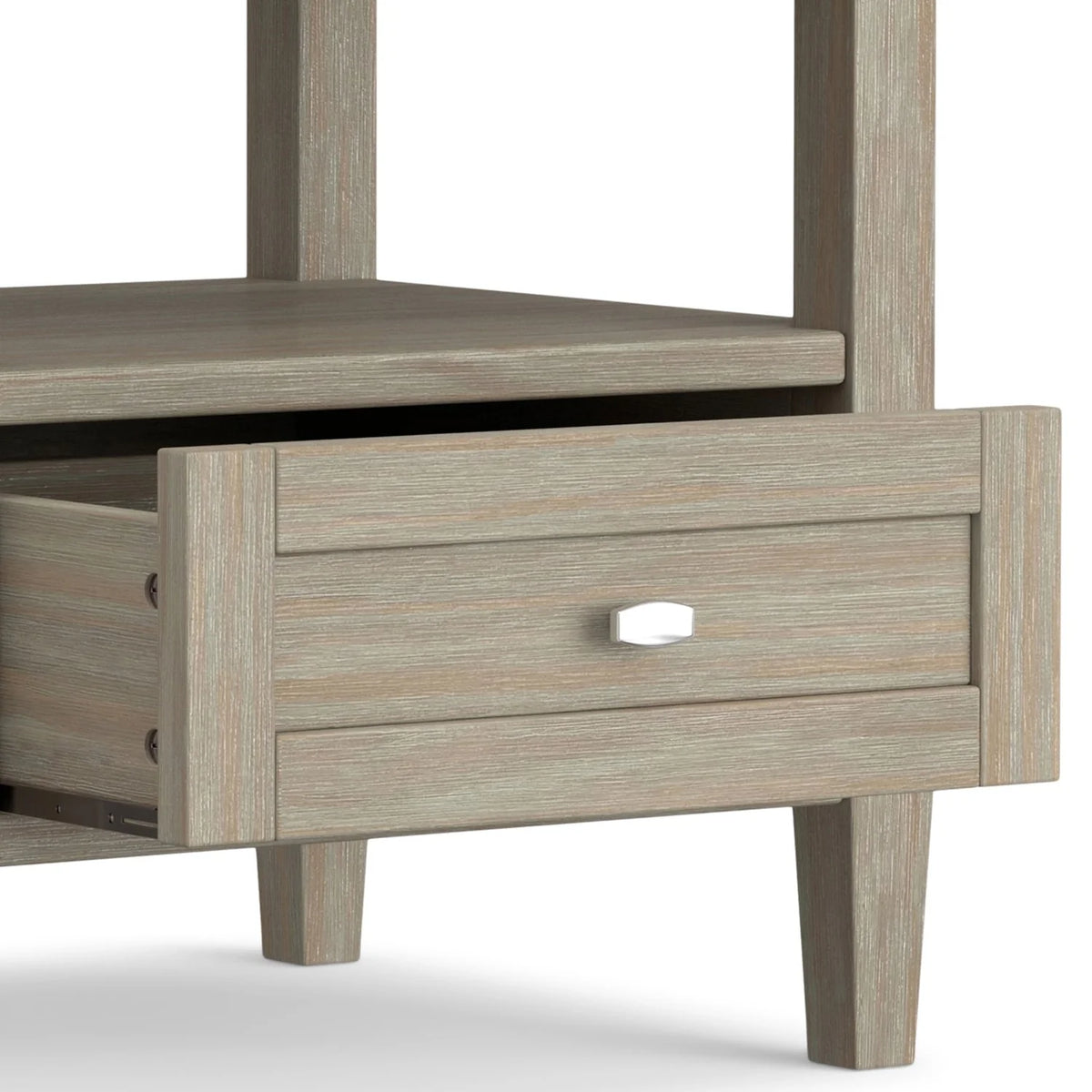 20 Inch Wide Solid Wood Rectangle End Table, Transitional Side Table