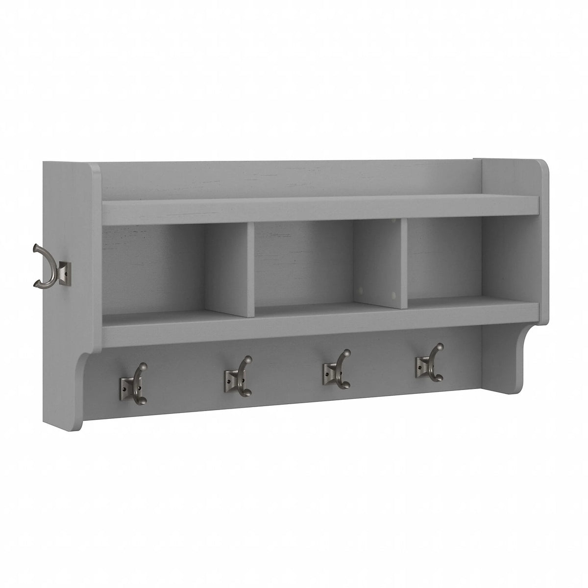 40 Inch Wall Mounted Coat Rack with Shelf, Wooden Entryway Storage and Hanging Organizer