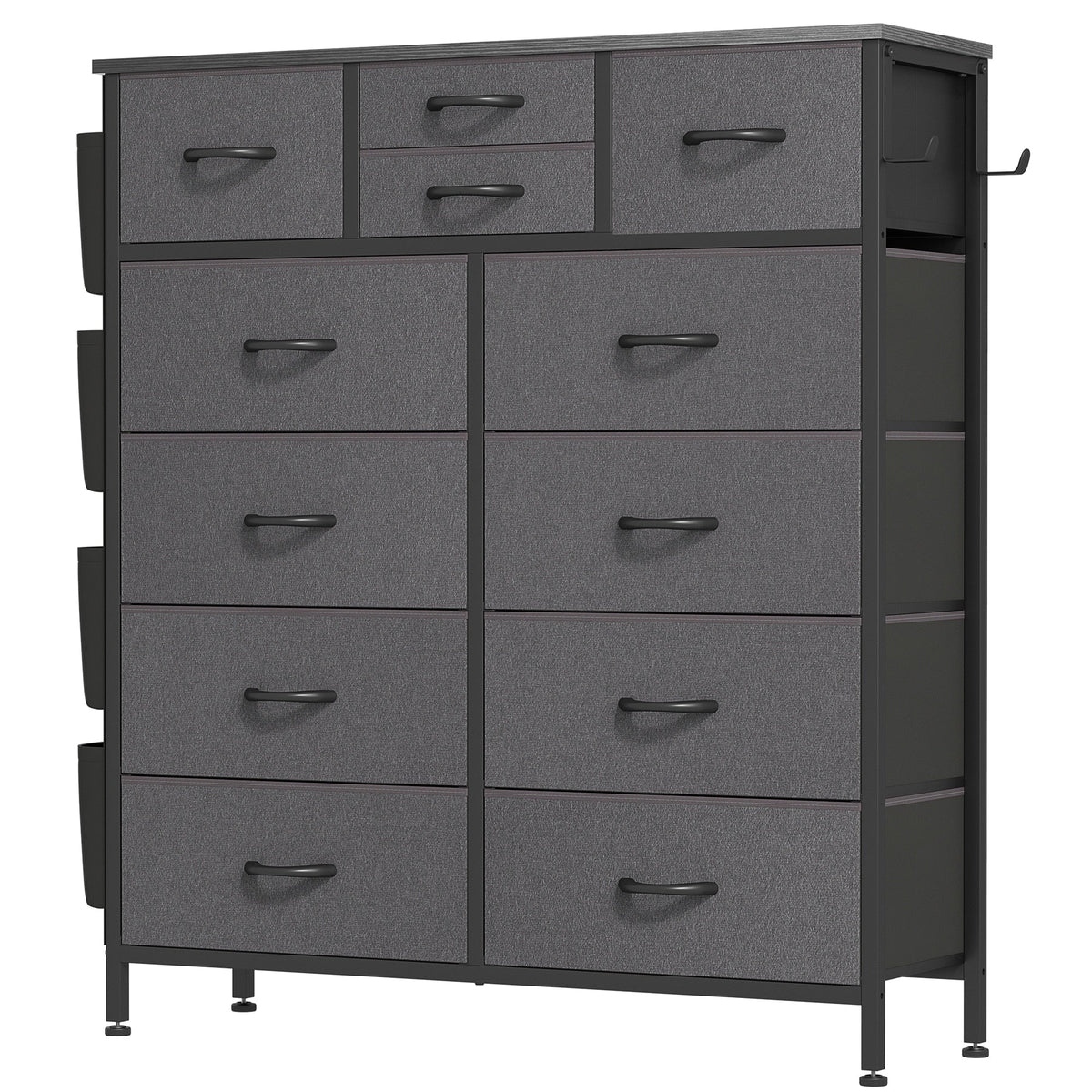 12 Drawer Fabric Dresser, Tall Bedroom Chest of Drawers with Storage
