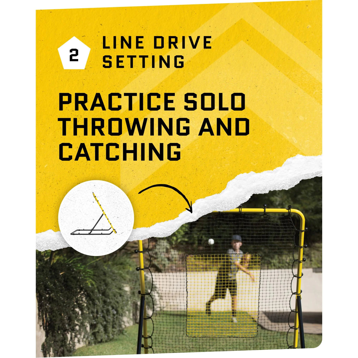Baseball & Softball Fielding Trainer Rebounder Net, Portable Practice Equipment for Throwing, Catching and Fielding Skills