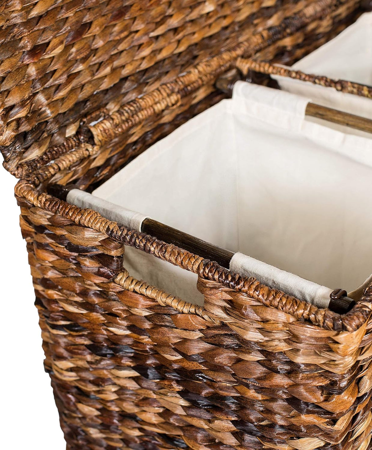 Extra large split gift basket with lining