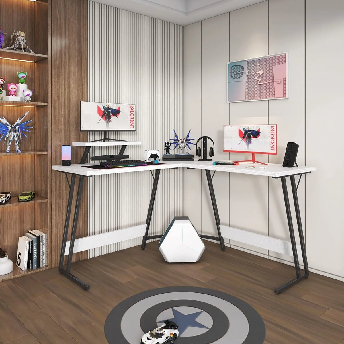 L Shaped Gaming Desk, Corner Computer PC Workstation for Gaming, Home Office and Study