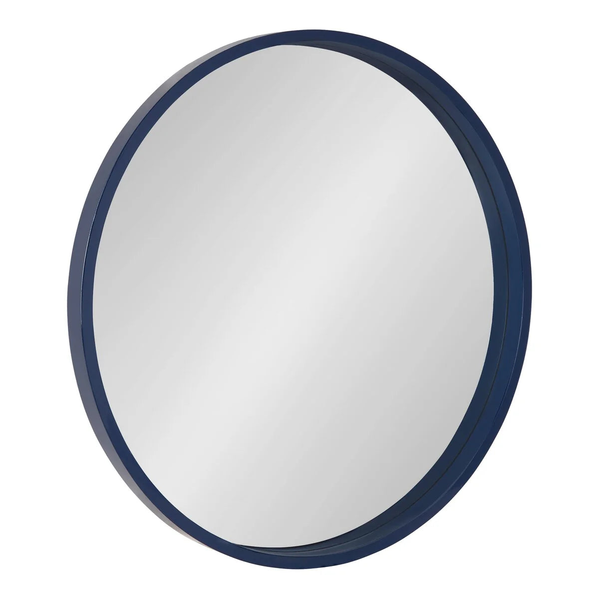 Round Wood Accent Wall Mirror, Modern Decorative Wooden Frame Mirror for Living Room, Bedroom and Entryway