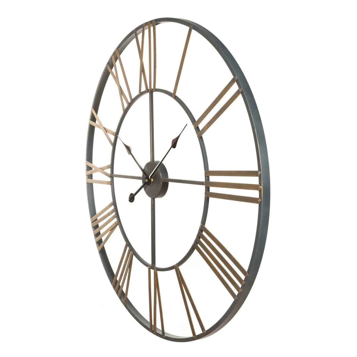 Modern Round Metal Wall Clock, Decorative Circular Hanging Clock for Living Room, Bedroom and Office
