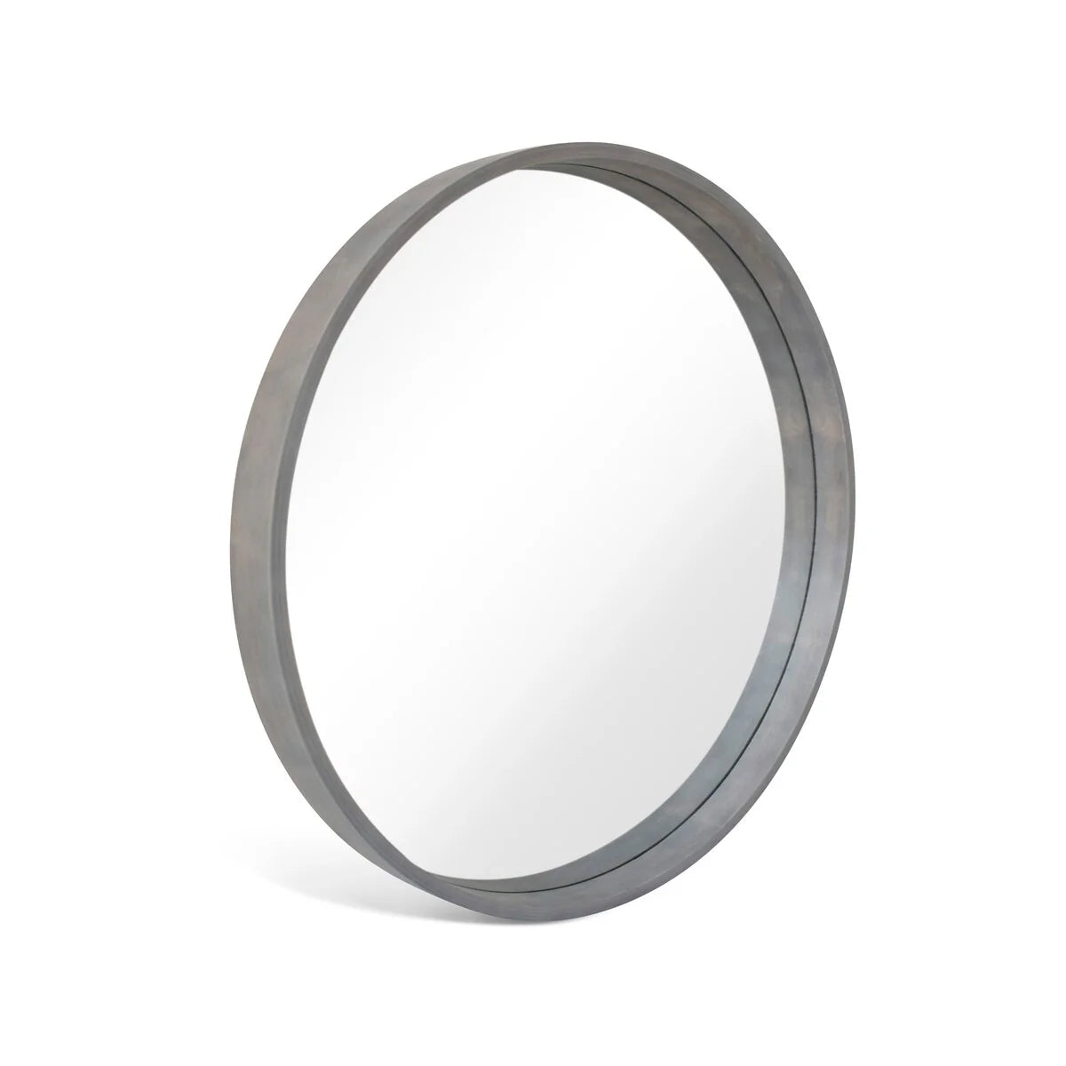 Classic Farmhouse Round Wall Mirror, Wooden Frame Decorative Accent Mirror for Living Room, Bedroom and Entryway