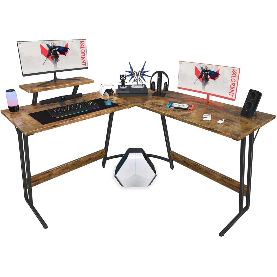 L Shaped Gaming Desk, Corner Computer PC Workstation for Gaming, Home Office and Study