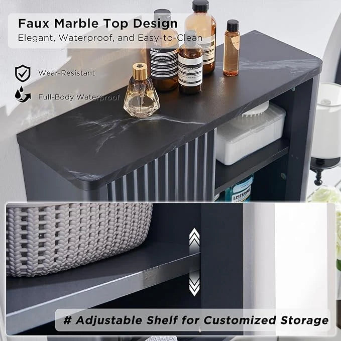 Modern Bathroom Wall Cabinet, Wall Mounted Medicine Storage Organizer with Shelves for Home Organization