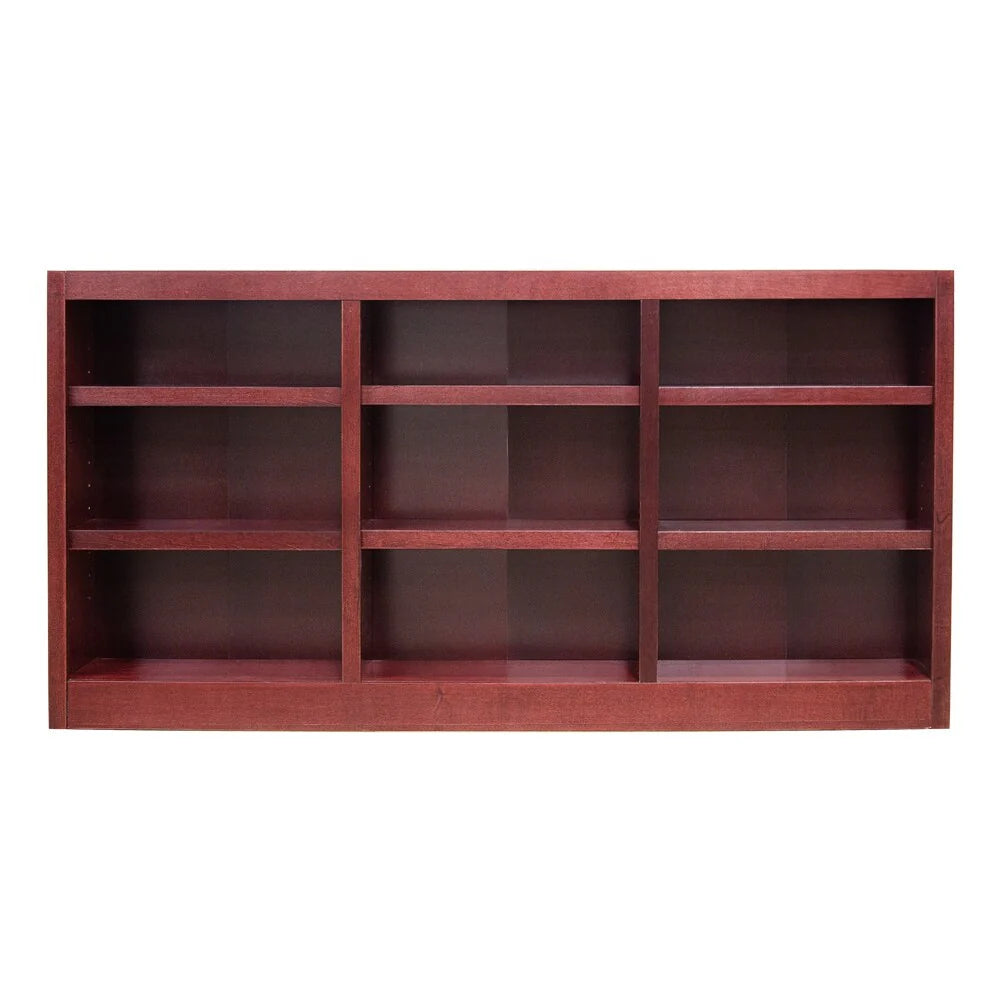 Triple Wide Wood Bookcase, 9 Shelf 36 Inch Tall Bookshelf for Home, Office and Display Storage