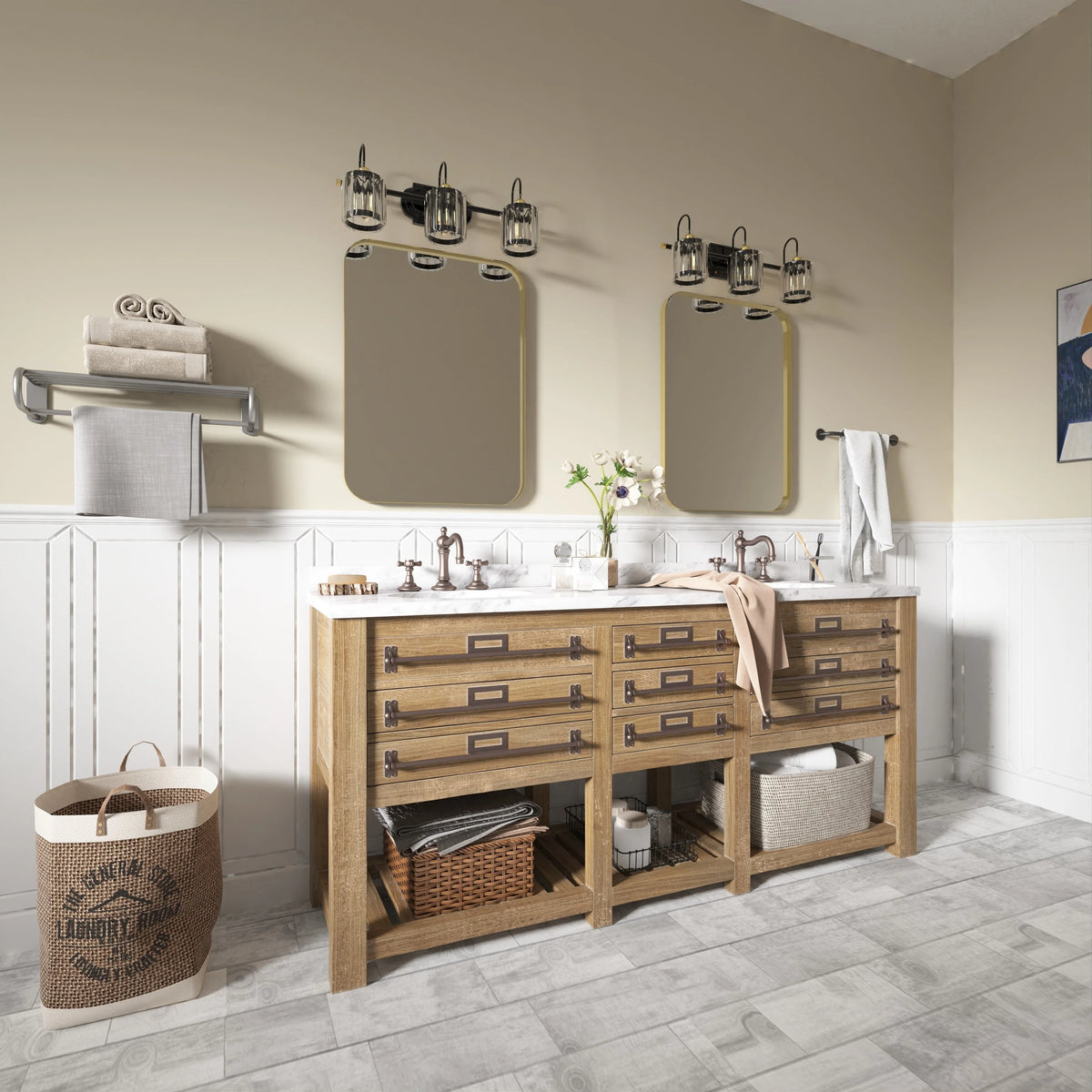 Aluminum Alloy Rounded Corner Vanity Mirror, Modern Wall Mounted Mirror for Bathroom, Bedroom and Home Decor