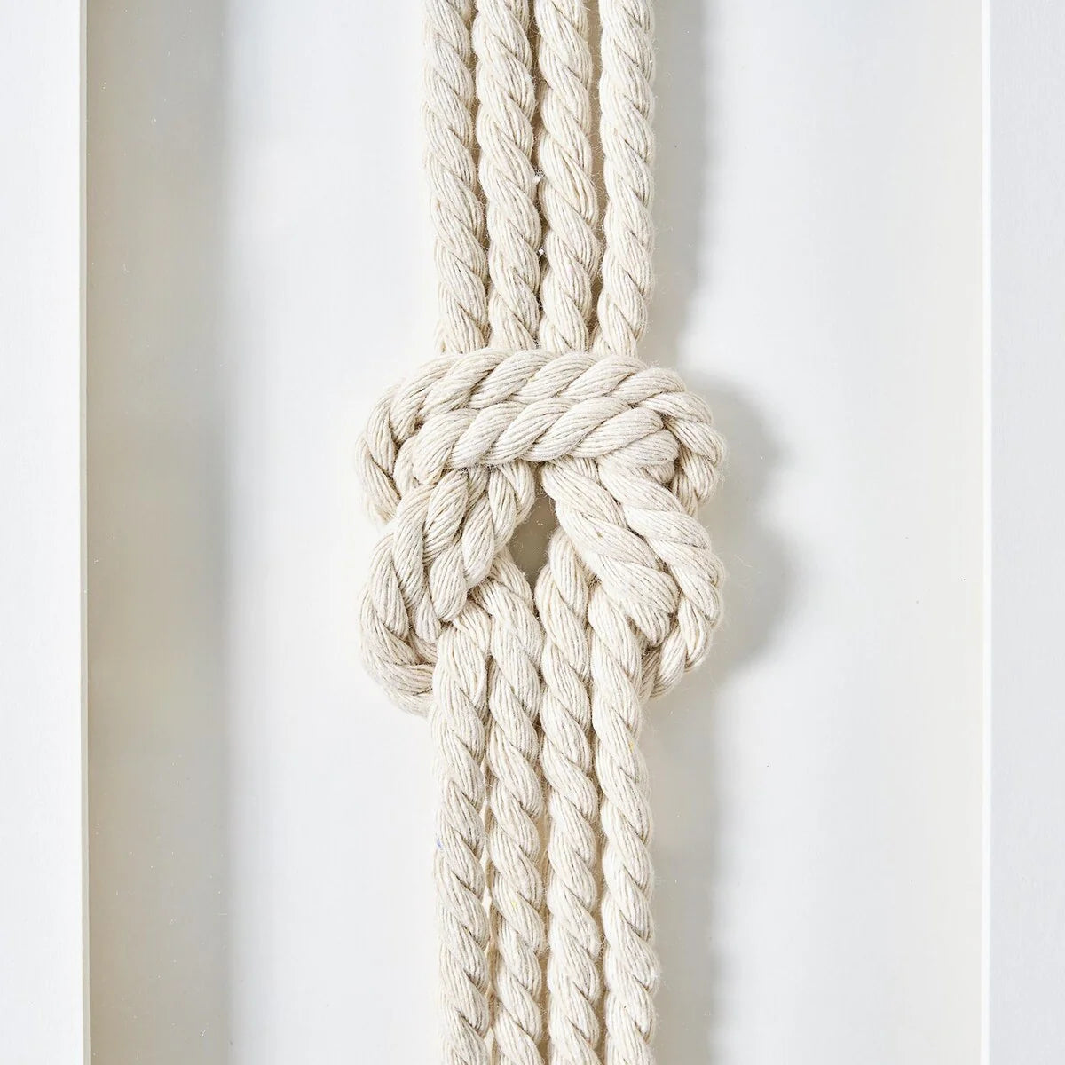 3-Piece Framed Nautical Knots Wall Decor Set, Natural Finish Coastal Wall Art