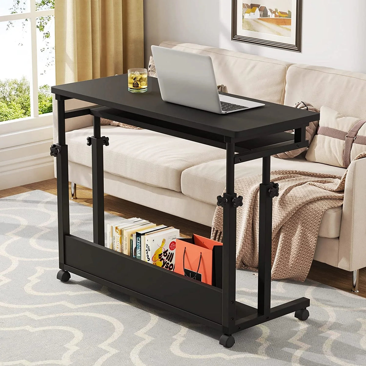 Height Adjustable Laptop Desk, Portable Sofa and Bed Table for Work and Study