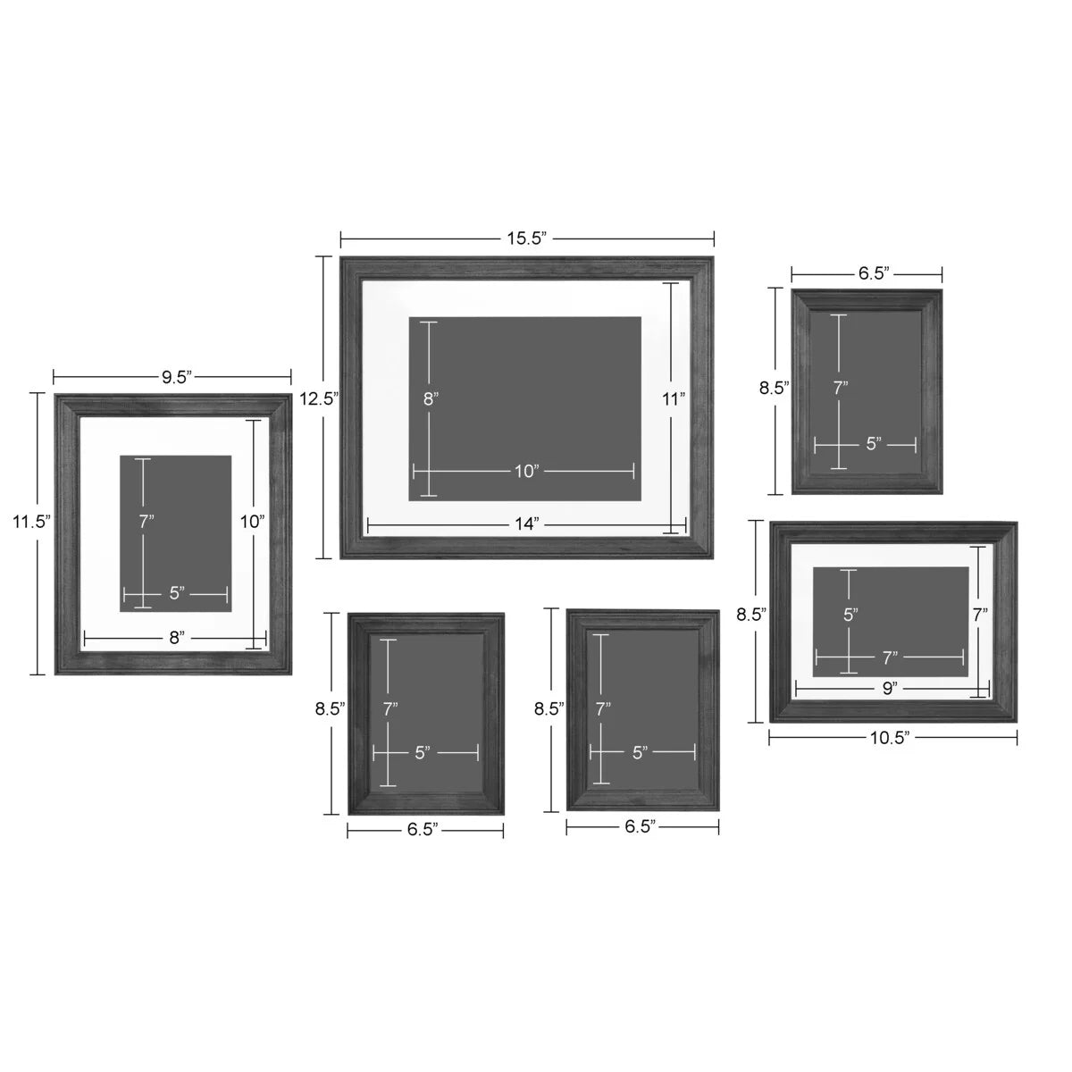 Gallery Wall Frame Set, Multi-Piece Decorative Picture Frames for Photos, Artwork and Home Decor
