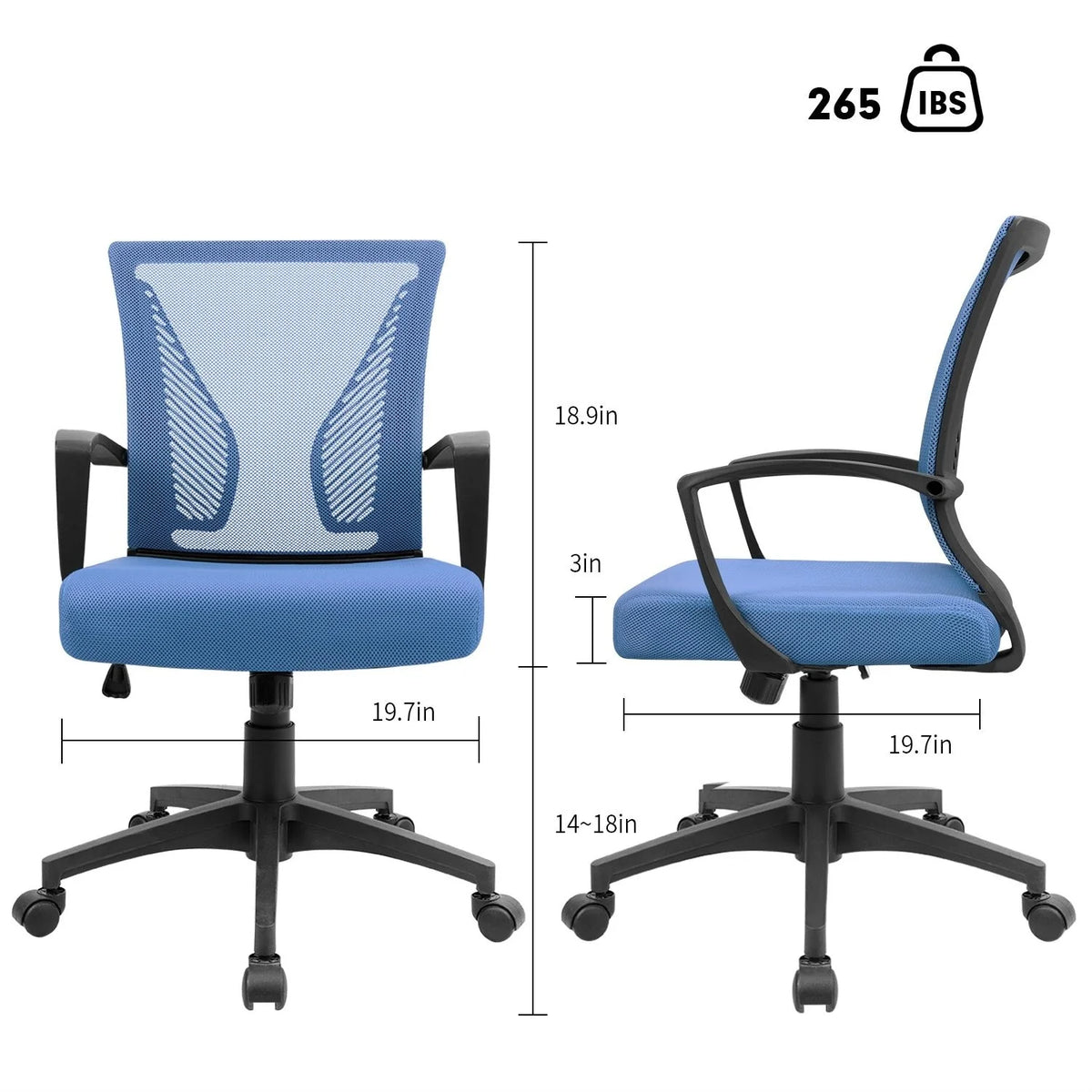 Ergonomic Mesh Office Chair with Lumbar Support, Breathable Computer Desk Chair