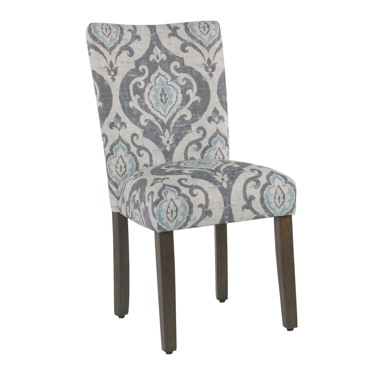 Set of 2 Upholstered Medallion Dining Chairs, Comfortable Parsons Style Chairs for Kitchen and Dining Room