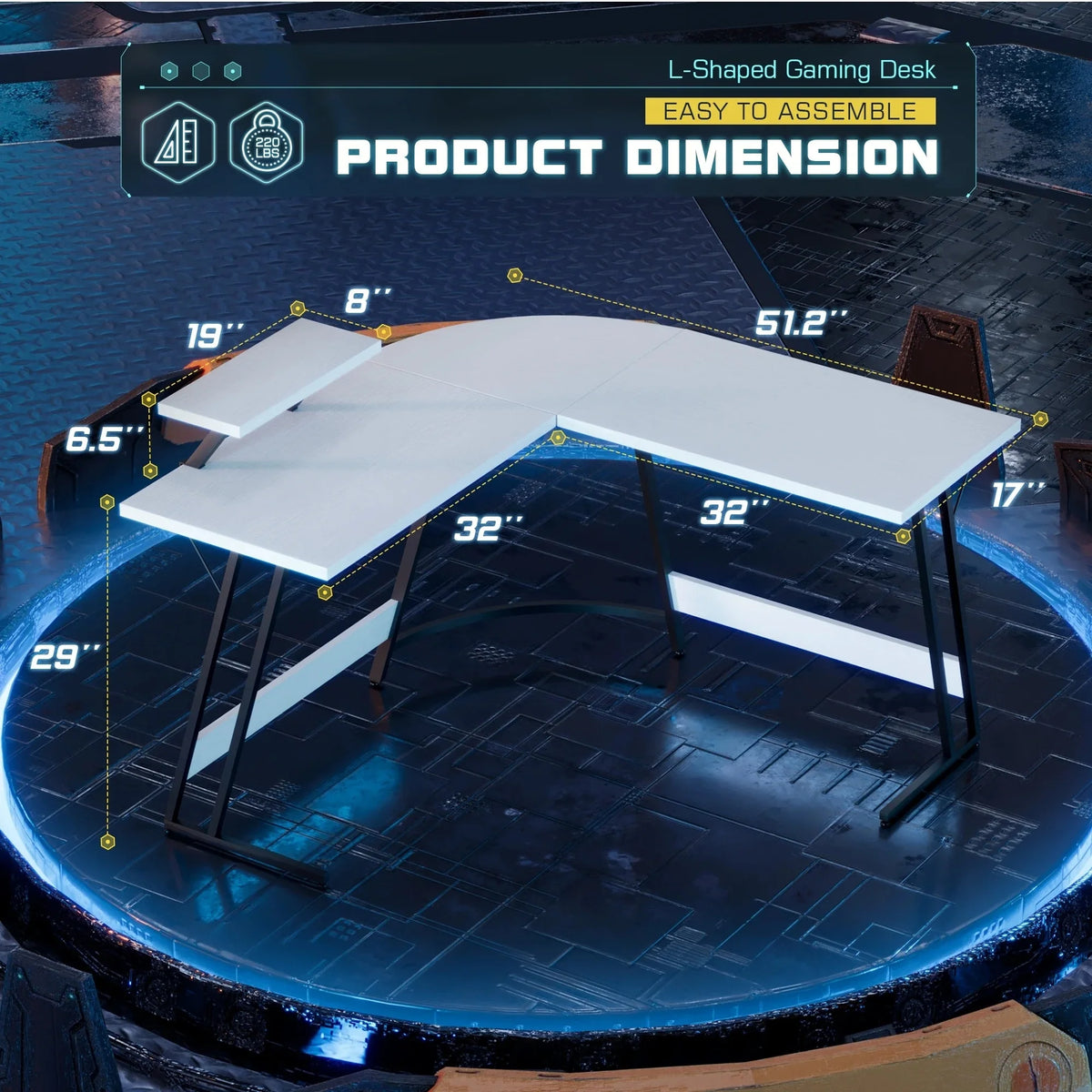 L-Shaped Gaming Desk, Computer Corner Desk and Office Writing Desk for Home