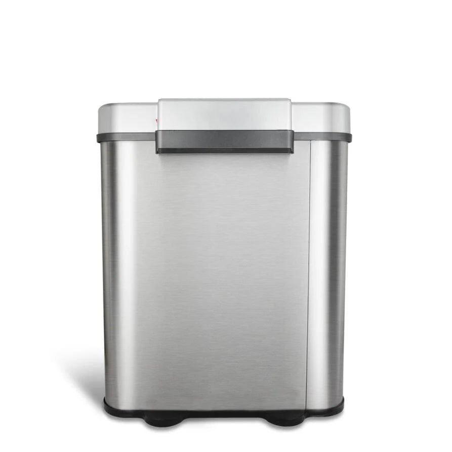 18 Gallon Dual Compartment Motion Sensor Trash Can, Automatic Hands-Free Kitchen Garbage Bin